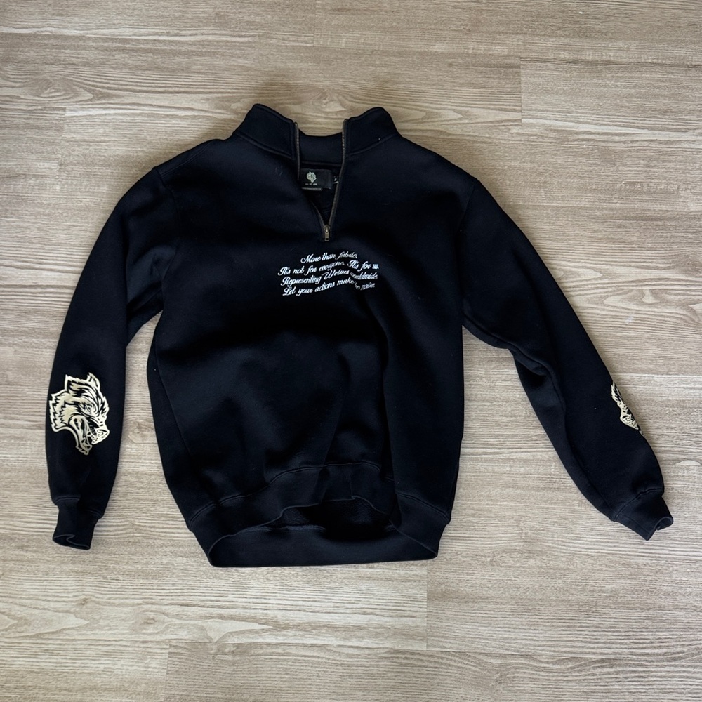 Darc Sport Black Zip-Up Sweater with Graphic Details